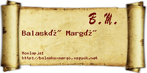 Balaskó Margó névjegykártya